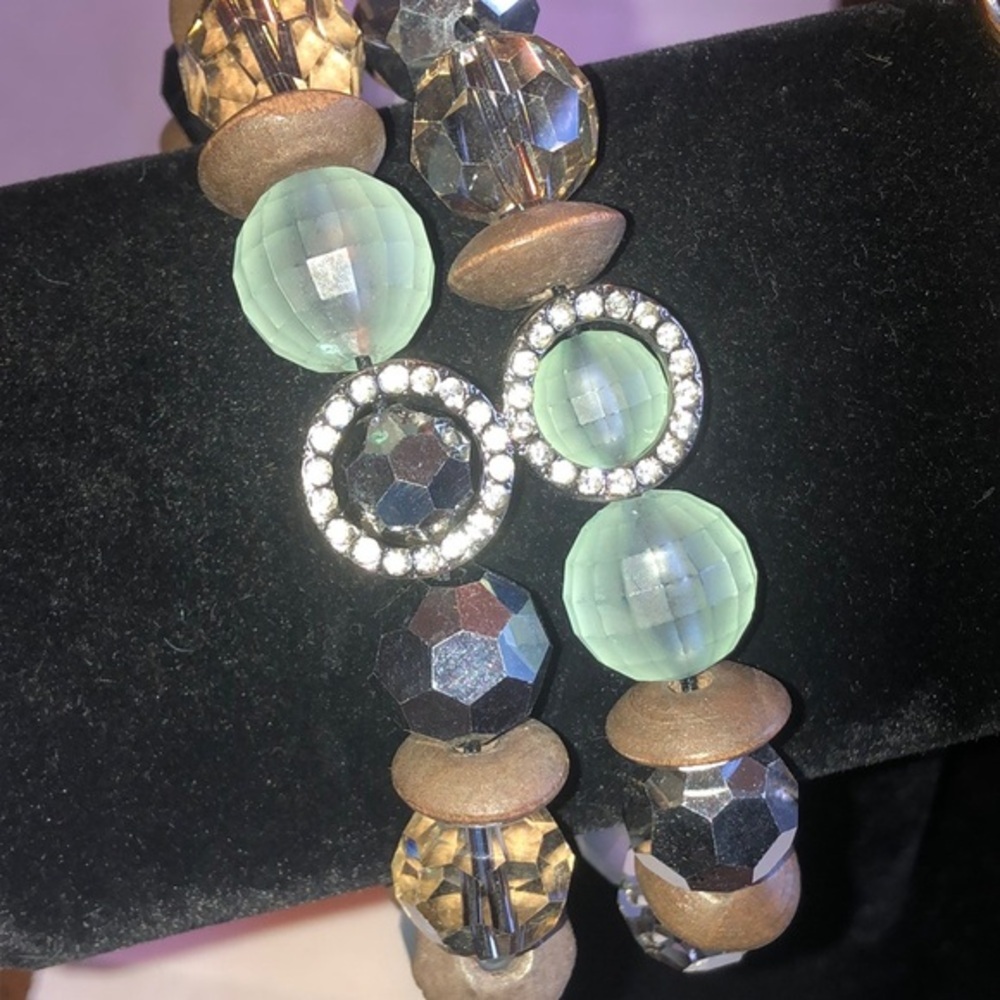Elegant Beaded Boho Bracelet with Rhinestone Accents